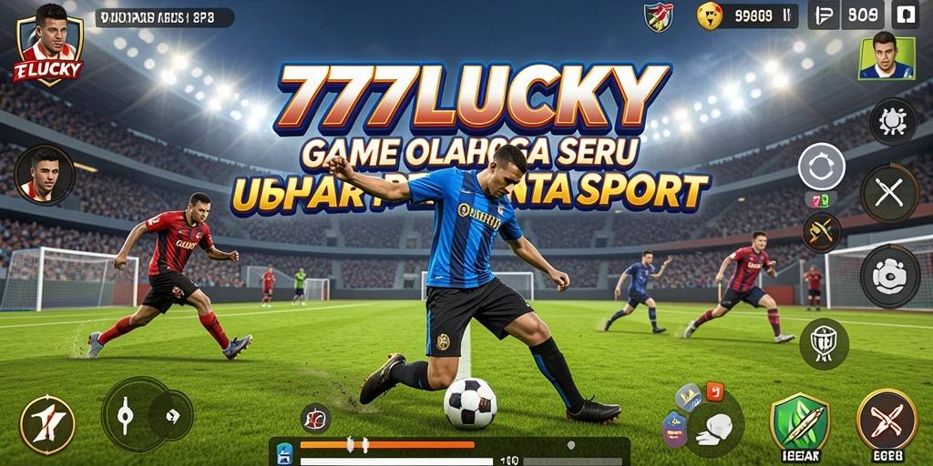 Tangkapan layar utama <strong>777LUCKY</strong> menampilkan aksi seru di lapangan olahraga.