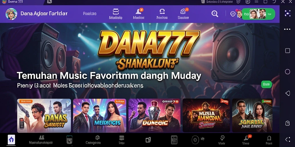Tampilan menarik dari gameplay DANA777 dengan berbagai pilihan musik.