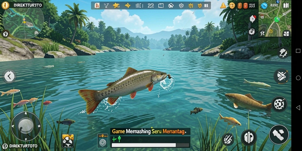 Gameplay seru DIREKTURTOTO dengan ikan beragam di lautan.