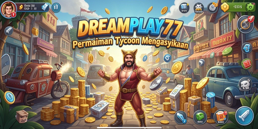 Screenshot gameplay Tycoon dari DREAMPLAY77, menunjukkan pengelolaan bisnis yang menarik.