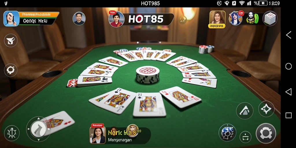 Tampilan seru gameplay Gaple di HOT985 dengan teman-teman.