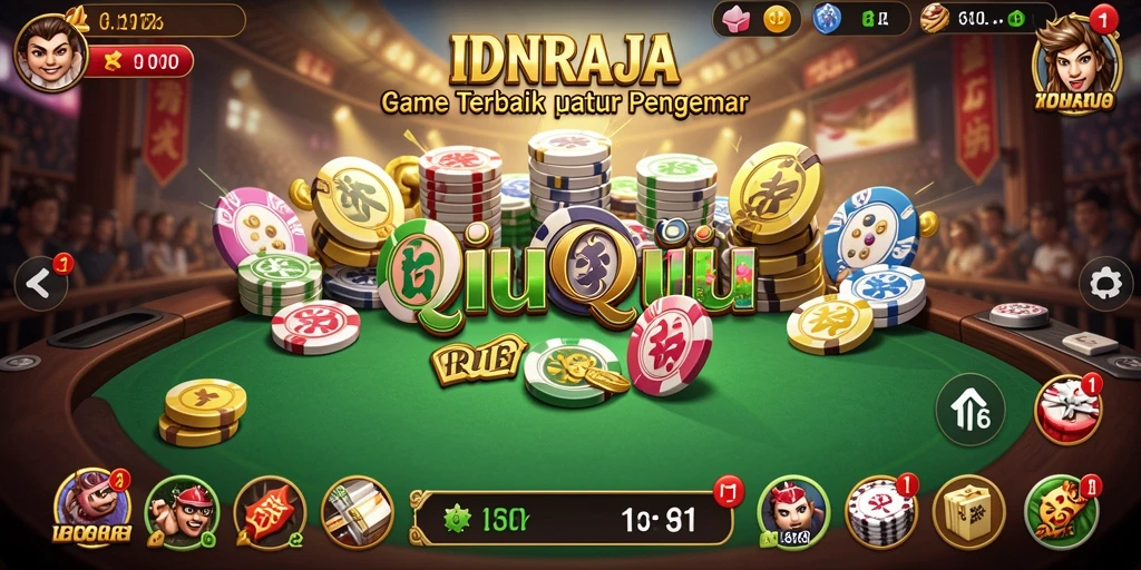 Screenshot gameplay IDNRAJA yang menampilkan aksi QiuQiu.