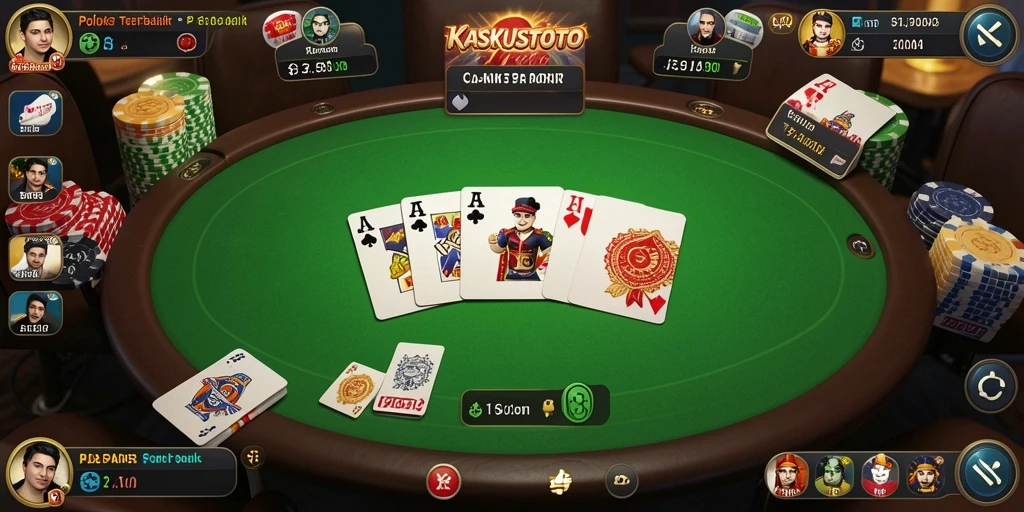 Tampilan gameplay KASKUSTOTO dengan suasana Poker yang menakjubkan.