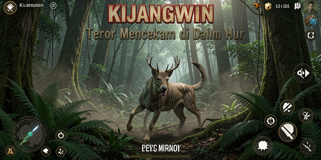 Tampilan gameplay KIJANGWIN yang mencekam di tengah malam.