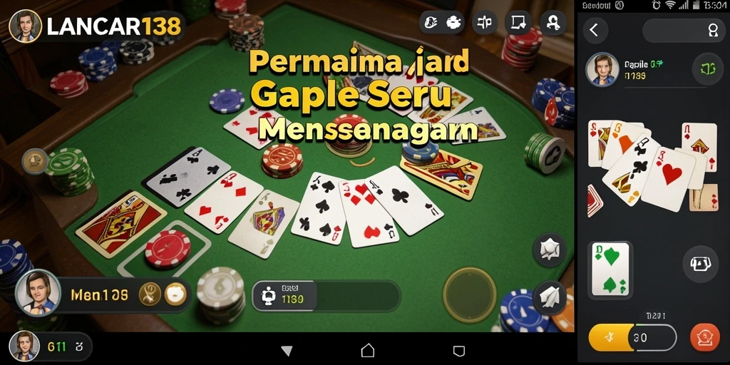 Tampilan screenshot gameplay LANCAR138 yang menggambarkan permainan Gaple.