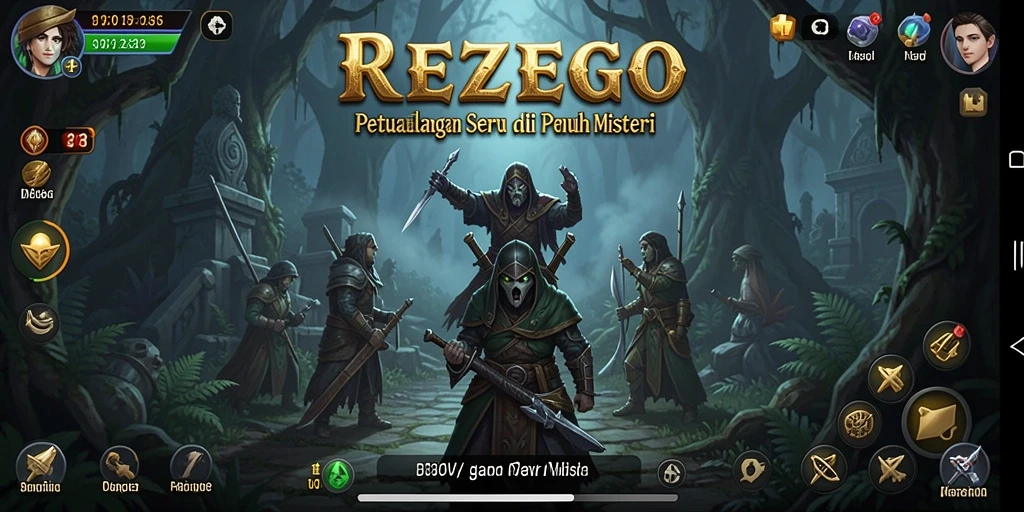 Screenshot gameplay REZEGO menampilkan petualangan yang mendebarkan.