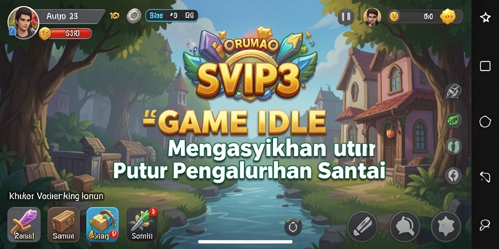Screenshot gameplay SVIP3 yang menampilkan elemen utama Idle.