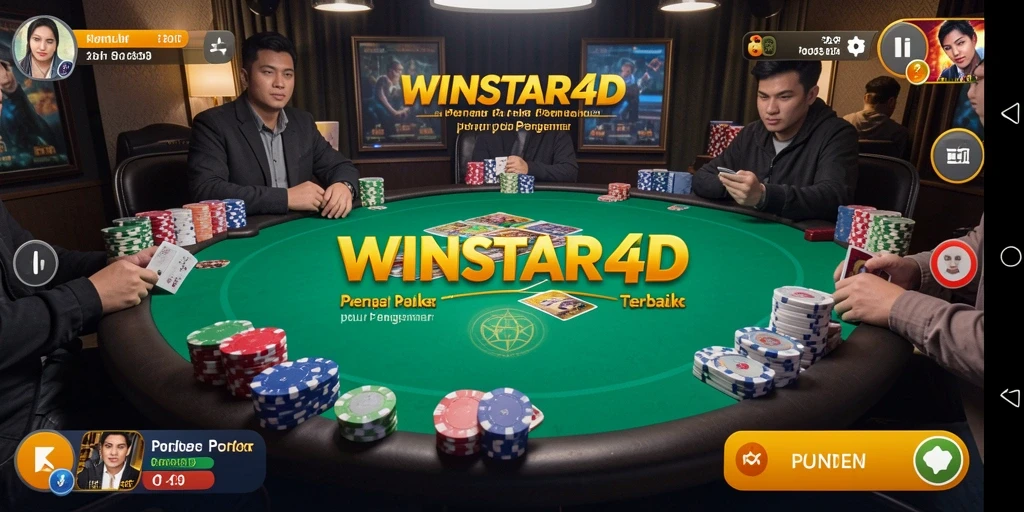 Tangkapan layar gameplay WINSTAR4D menampilkan aksi poker yang mendebarkan.