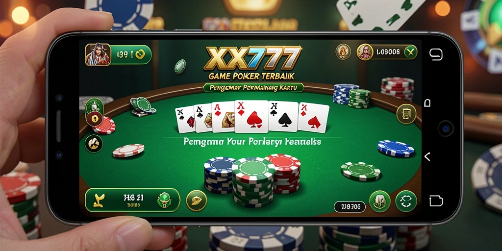 Tangkapan layar gameplay XXX777 yang menunjukkan serunya permainan Poker.
